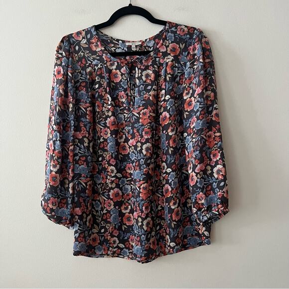 Joie Barba Stingray Floral Print Silk Blouse - Picture 3 of 9